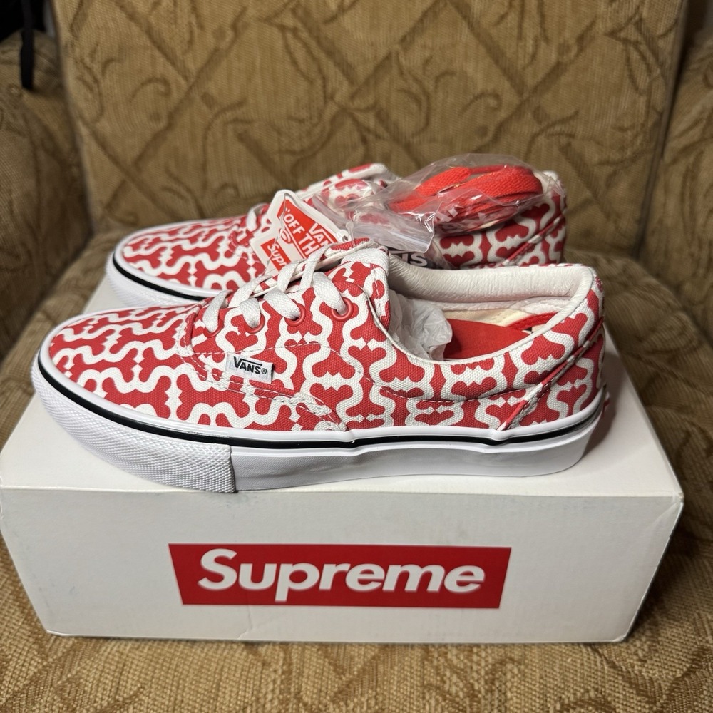 RARE 🔥 Vans Skate Era Supreme Monogram S Logo Red Size 6M New In Box